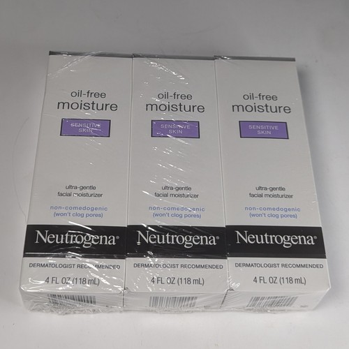 3 X Neutrogena Oil-Free Moisture Facial Moisturizer for Sensitive Skin 4 fl oz