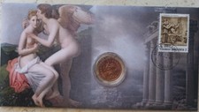 Goddess of the soul PSYCHE and God of love EROS 🅰️ Greece FDC 2001 🅰️ GRECIA