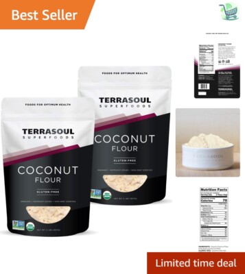 Premium Organic Coconut Flour - 4 Lbs, Gluten-Free & Non-GMO Natural Choice