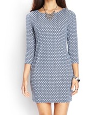 Forever 21 Retro Bodycon Stretch Dress Dark Blue Size Medium