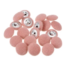 20pcs Fabric Cloth Covered Button 15mm Round Holes Sewing Buttons, Pink
