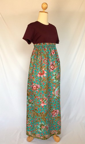 Women's Long Skirt Thai Batik Sarong Lungi Put on A Shower Stitched Big Size XL - Picture 46 of 108