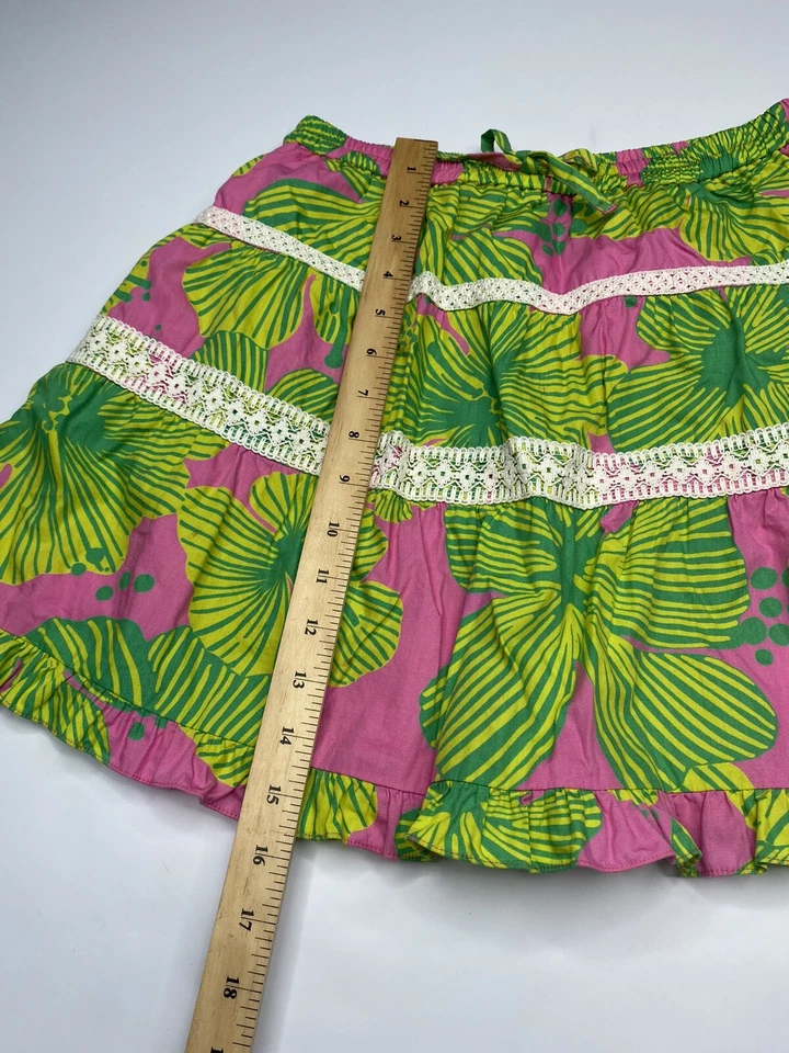 Falda De Colección Lilly Pulitzer Niñas Calce y Acampanada Estampado Floral Campesino Forrada Talla 14 Foto 4 de 4