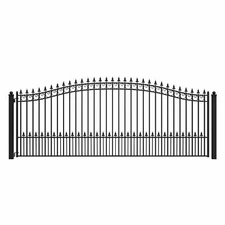 ALEKO Prague Style Garden Yard Steel Single Swing 16 ft Driveway Gate Black