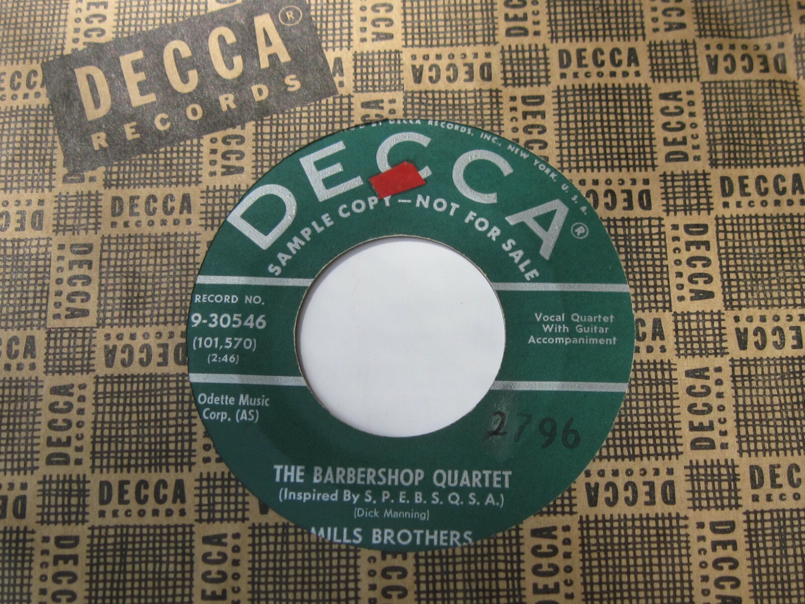MILLS BROTHERS * 45 * Quartet * 1950's * DJ PROMO VG++