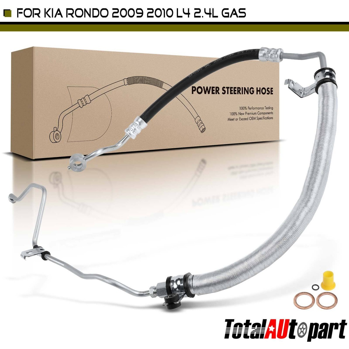 A-Premium Power Steering Pressure Hose Line Assembly Compatible With Kia Rio 2006-2011, Rio 5 2006-2011, 1.6L, Pump To Gear/Rack, Pressure Hoses - Canada