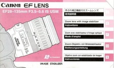 Canon EF 28-135mm f/3.5-5.6 IS USM manual (50 pages, 4"x6", 1997)