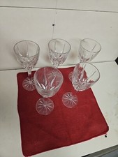 MIKASA APOLLO Cut Lead Crystal 8 1/4" stem Water Goblet Glasses, Set Of 5