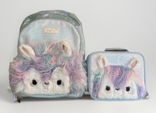 Mochila Justice Llama Mochila y Bolso de Almuerzo Nuevo con Etiquetas Azul Aqua Brillo