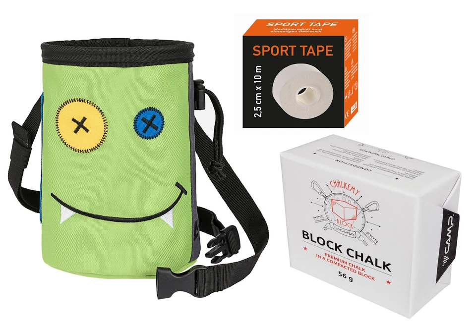 LACD Chalk Bag Ugly Face + Sport Tape 2.5cm + Camp Block Chalk