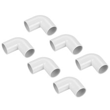 6Pcs PVC Conduit Coupler 90 Degree Elbow Fittings 20mm for Hose, White