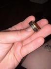 Marc by Marc Jacobs Gold Black Band Ring Size 7 'THE JACOBS' Engraved — photo 1