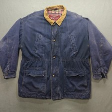 VTG Denim Barn Chore Coat Jacket Mens XL Grunge Workwear Blanket Lined Utility