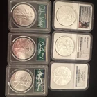 Lot of 6 Silver ASE: NGC, 2007, 2013, 2024, MS 69, 2025 ASE PCGS Mighty Ducks