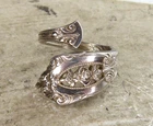 Vintage Wallace Rose Point Sterling Silver Spoon Ring