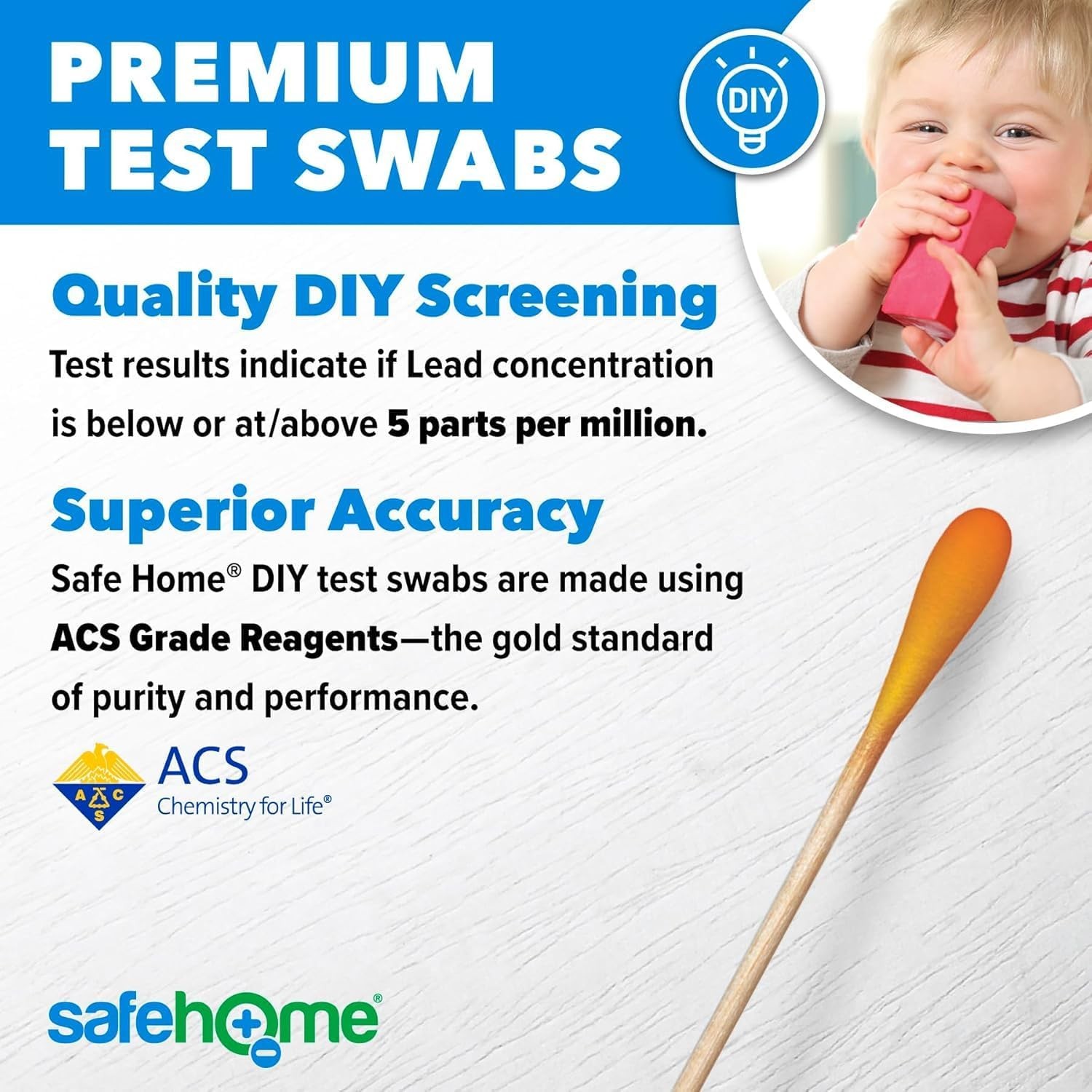 Lead Combo Test Kit 10 DIY Swabs EPA Certified Lab Test Detect Lead Home Use