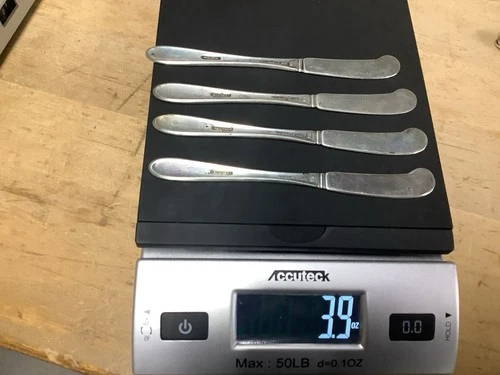 3.9 Oz. Sterling Silver 925 Scrap Towle Madeira 1948 Solid 4x Butter Knife Ounce