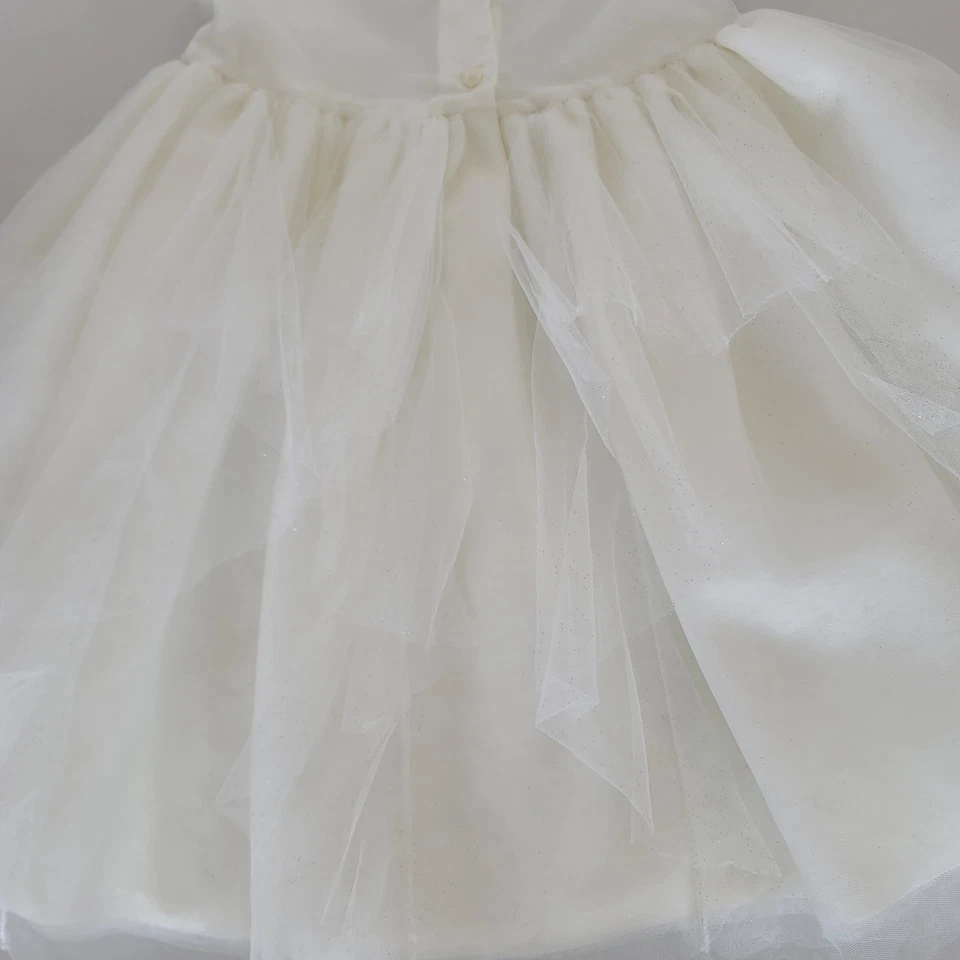 Vestido Janie and Jack de tul blanco brillante para niñas talla 5 Foto 4 de 4