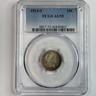 1914-P PCGS AU55 Barber Dime Business Strike 10C
