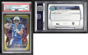2022 Bowman U Chrome Yellow Refractor /75 Will Levis #5 PSA 9 MINT