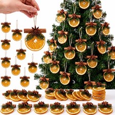 24 Pcs Christmas Dried Orange Slice Ornaments Individually Wrapped