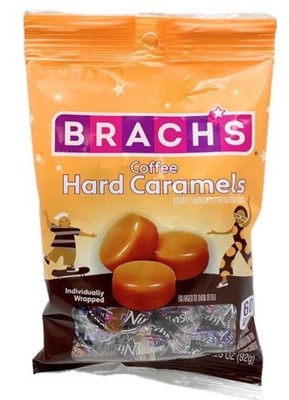 Brach's Nips Caramel Flavor 3.25oz bag 2-PACK Individually Wrapped Gluten Free C