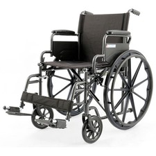 Global Industrial Wheelchair 20"W Seat Flip Back Arms Swing-Away Footrests Black