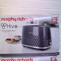 MORPHY RICHARDS Hive 2-Slice Toaster 220033 Cord Storage GREY (box damaged)