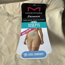 Maidenform Flexees Shapewear L High Waist Thigh Slimmer Sculpt Ultra Firm