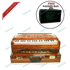Portable 3.5Octave Calcutta Style 9 Stopper Multi Bellow Harmonium Baja With Ba