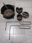 GRISWOLD Cast Iron Patty Mold Set With #72 Pot Vintage 1930's-50's