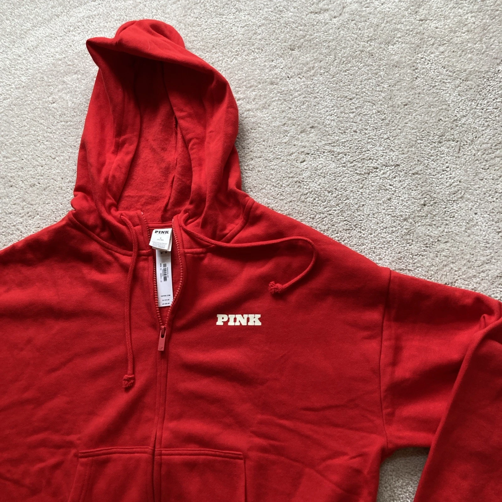 UNDERCOVER Felpa con cappuccio e zip intera Victoria's Secret rosa IVY pile rosso medio