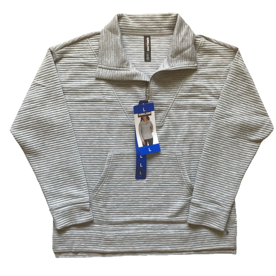 Толстовка женская Kirkland Signature оттоманка на молнии серая размер L - Изображение 2 из 4