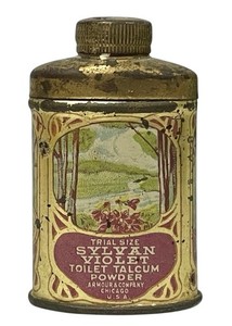 Sylvan Violet Talcum Powder Trial / Sample Size Tin Armour Company Chicago IL