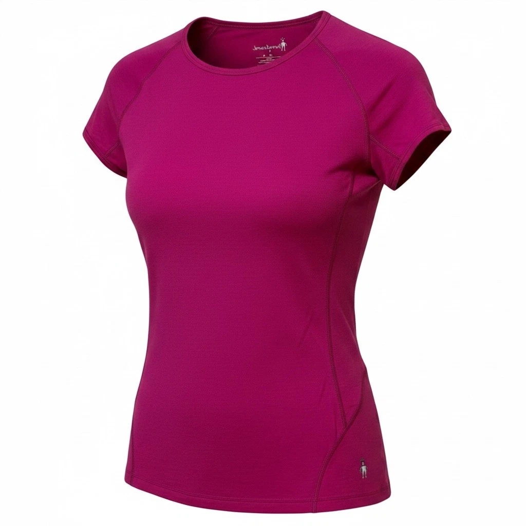 Smartwool Womens Magenta 100% Merino Wool Short Sleeve Base Layer Tee Large