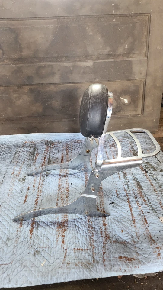 Yamaha V STAR 1100 99 personalizado respaldo pasajero barra Sissy con portaequipajes Foto 2 de 3