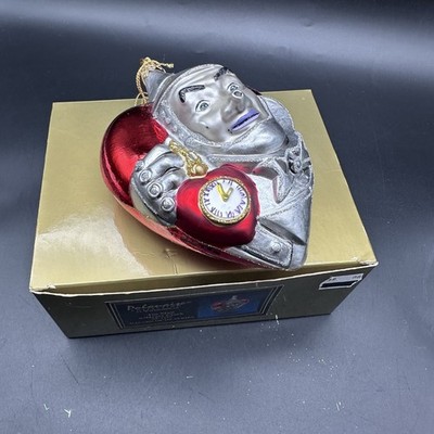 KURT ADLER POLONAISE WIZARD OF OZ TIN MAN WITH HEART CLOCK ORNAMENT AP121 5.5''
