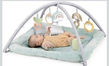 Ingenuity Baby Plush Activity Gym Ultra Soft Tummy Time Play Mat w/Toys Pillow