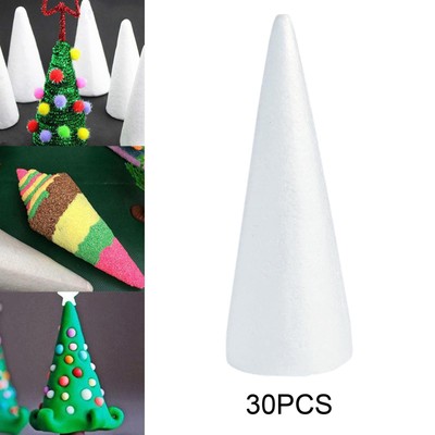 30x Kegel Schaum Basteln Schaum Baum Zapfen DIY Projekte, Weihnachtsbaum Styropor