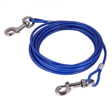  Blue Long Steel Wire Dog Leash Outdoor Camping Picnic Strong Pet Safety