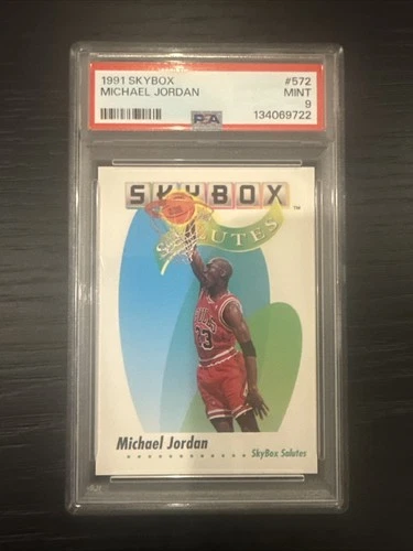 1991 SkyBox #572 Michael Jordan SkyBox Salutes Basketball Card PSA 9 Mint