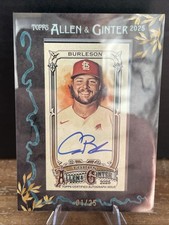 2025 Topps Allen & Ginter Alec Burleson Mini Framed Auto Black /25. 1st On Print