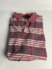 Daniel Cremieux Red, White Blue striped polo - Medium