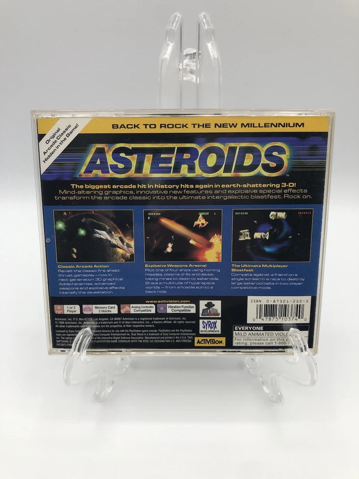 Asteroids (Sony PlayStation 1, 1998) PS1 CIB Complete w/ Manual Reg Card Tested - Image 3 of 4