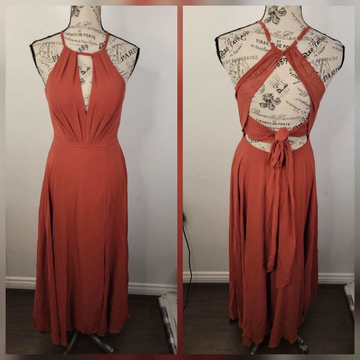 Azazie Evalleen Burnt Orange Maxi Dress SZ A0 Bridesmaid Formal Halter Gown | eBay Azazie Evalleen Burnt Orange Maxi Dress SZ A0 Bridesmaid Formal Halter Gown | eBay