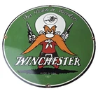 Vintage Winchester Porcelain Sign - Pistols Shooter Gas Service Pump Sign