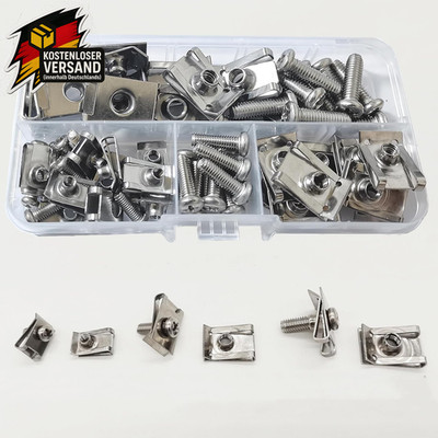 Gewinde Clip Mutter Set aus Edelstahl für Auto und Heimgebrauch, M4-M6, robust,