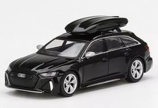 1/64 Audi RS 6 Avant with Roof Box LHD Mythos Black Metallic Mini GT