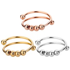 Stacking Ring Set Gold Tone Geometric Open Band Minimalist Women Jewelry