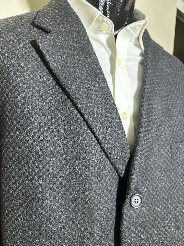 Impresionante abrigo deportivo Ermenegildo Zegna 60 % cachemir y 40 % seda texturizado 46 L Foto 4 de 4